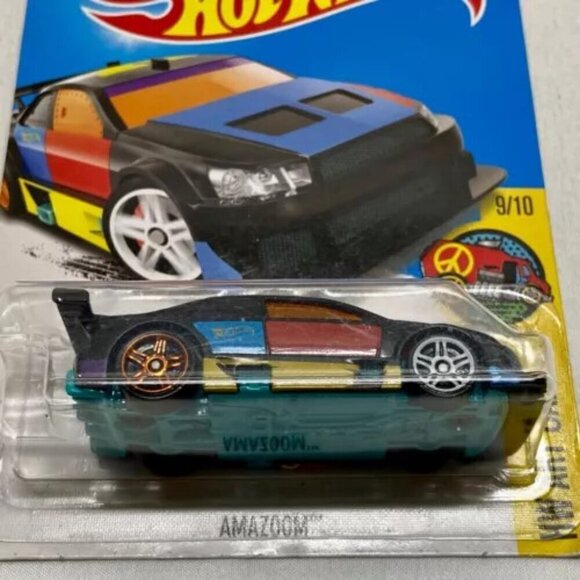 Hot Wheels Amazoom 218/365 HW Art Cars 9/10 Black Multi Color Graphics 1:64 NIP - Picture 10 of 13